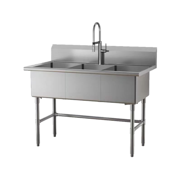 Free Standing Single Bowl Commercial Stainless Steel Sink - Image 3