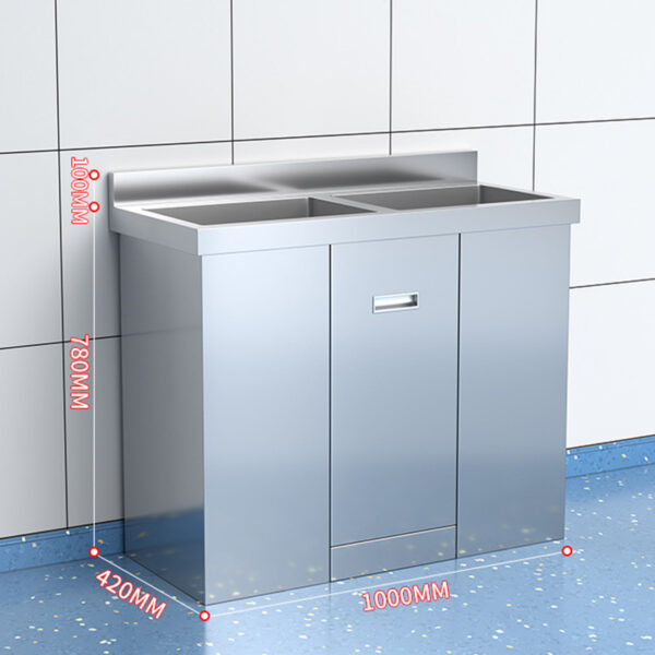 Stainless steel sink dust-free workshop single and double sink - Image 4