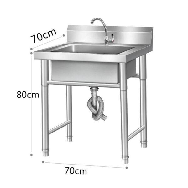 Commercial 304 stainless steel sink single double three sink school sink kitchen canteen - Image 5