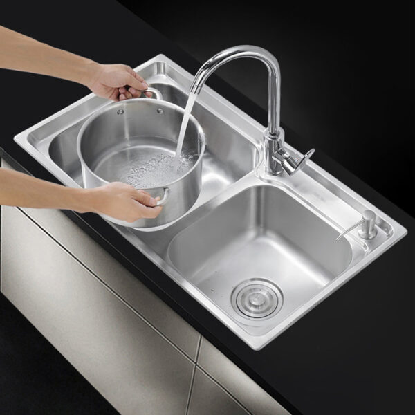 Stainless steel sink Double sink kitchen wash basin bowl - Image 3