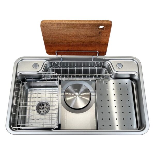 Big single sink stainless steel kitchen sink - Image 2