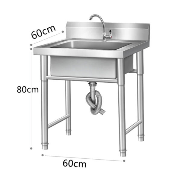 Commercial 304 stainless steel sink single double three sink school sink kitchen canteen - Image 4