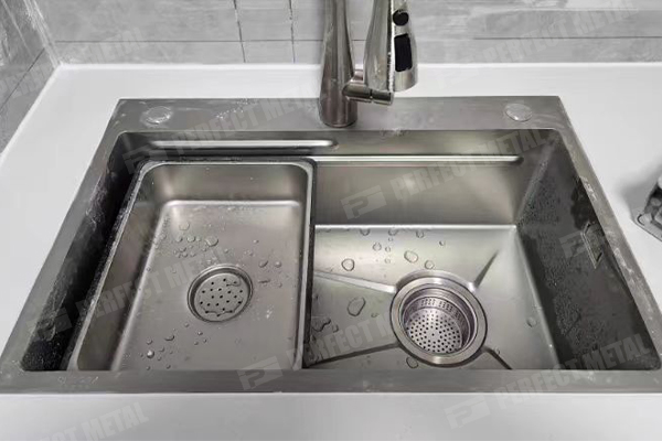 Double-handcrafted stainless steel sink