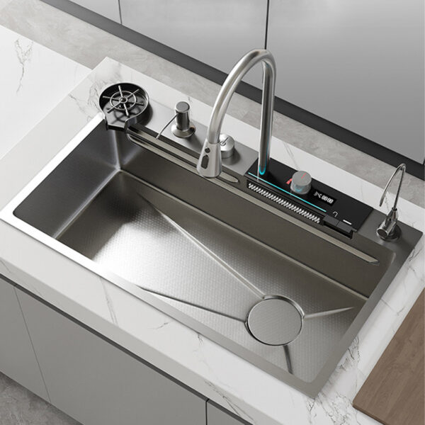 Kitchen thickened stainless steel sink 304 large single sink honeycomb nano sink - Image 3
