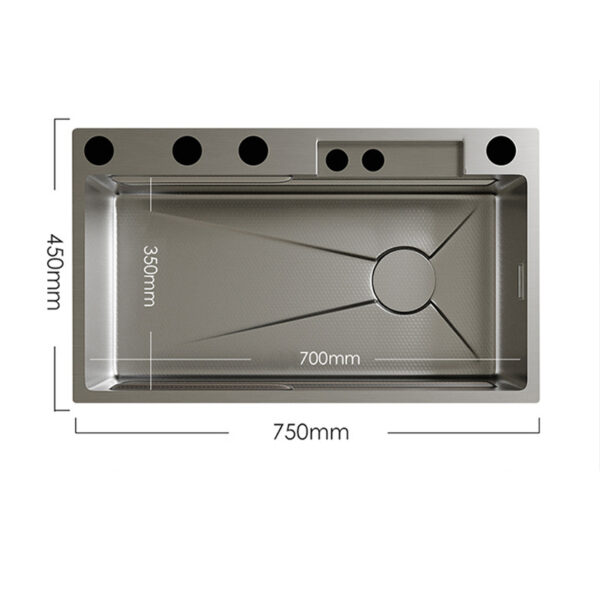 Kitchen thickened stainless steel sink 304 large single sink honeycomb nano sink - Image 2