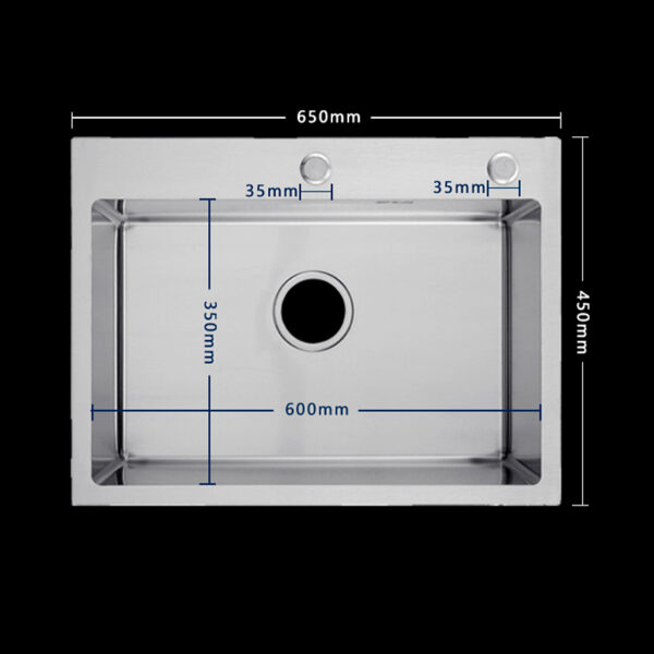 Kitchen handmade sink Brushed kitchen sink Stainless steel sink single sink - Image 2