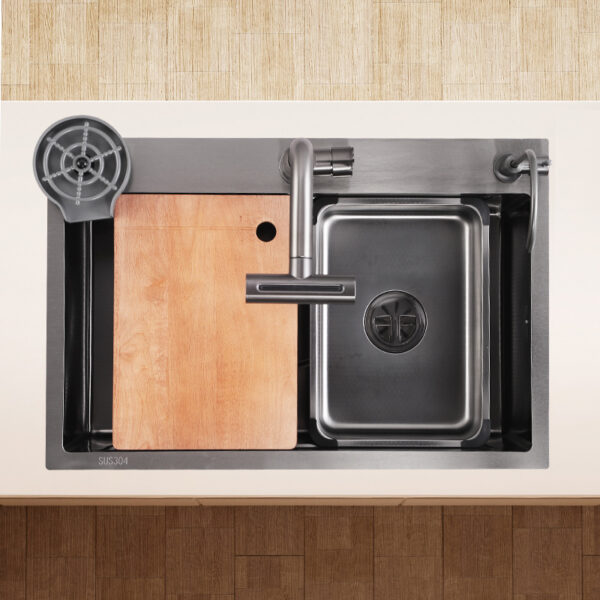 304 stainless steel sink Kitchen Nano honeycomb embossed single sink thickened bowl basin washing basin - Image 2
