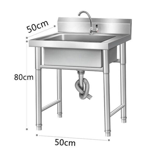 Commercial 304 stainless steel sink single double three sink school sink kitchen canteen - Image 3