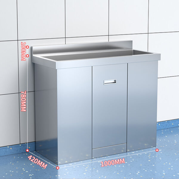 Stainless steel sink dust-free workshop single and double sink - Image 3