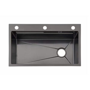 Black embossed large single tank 304 stainless steel X type water washing basin sink
