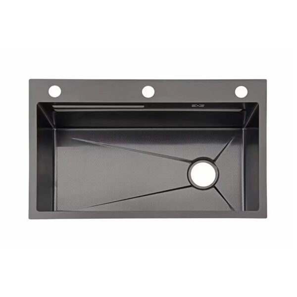 Black embossed large single tank 304 stainless steel X type water washing basin sink