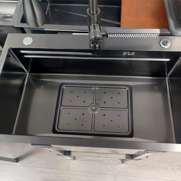 Nano Gun Gray kitchen sink large single slot 304 - Image 4