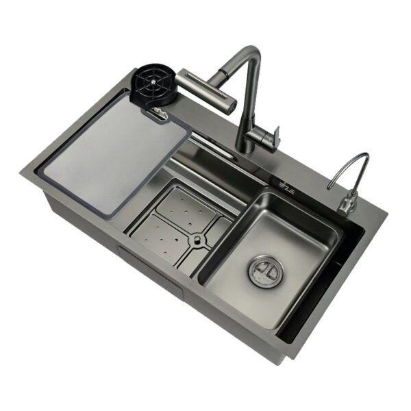 Nano Gun Gray kitchen sink large single slot 304 - Image 3